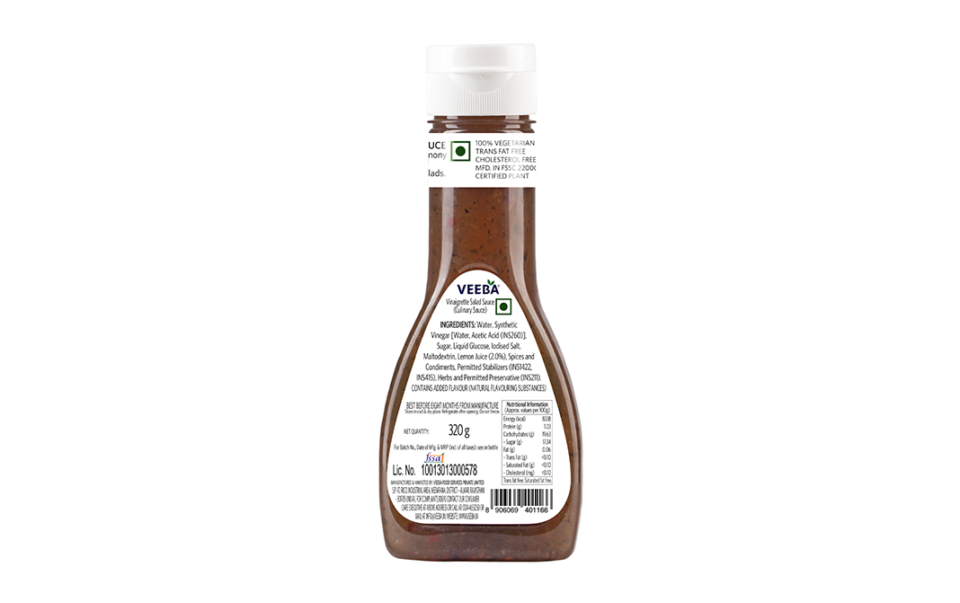 Veeba Vinaigrette Salad Sauce    Plastic Bottle  320 grams